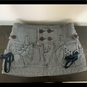 Heritage 1981 denim railroad mini skirt.
